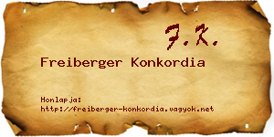 Freiberger Konkordia névjegykártya